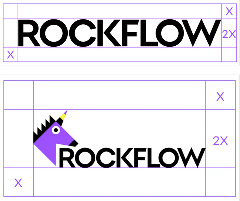 RockFlow wordmark and combined logo clear space